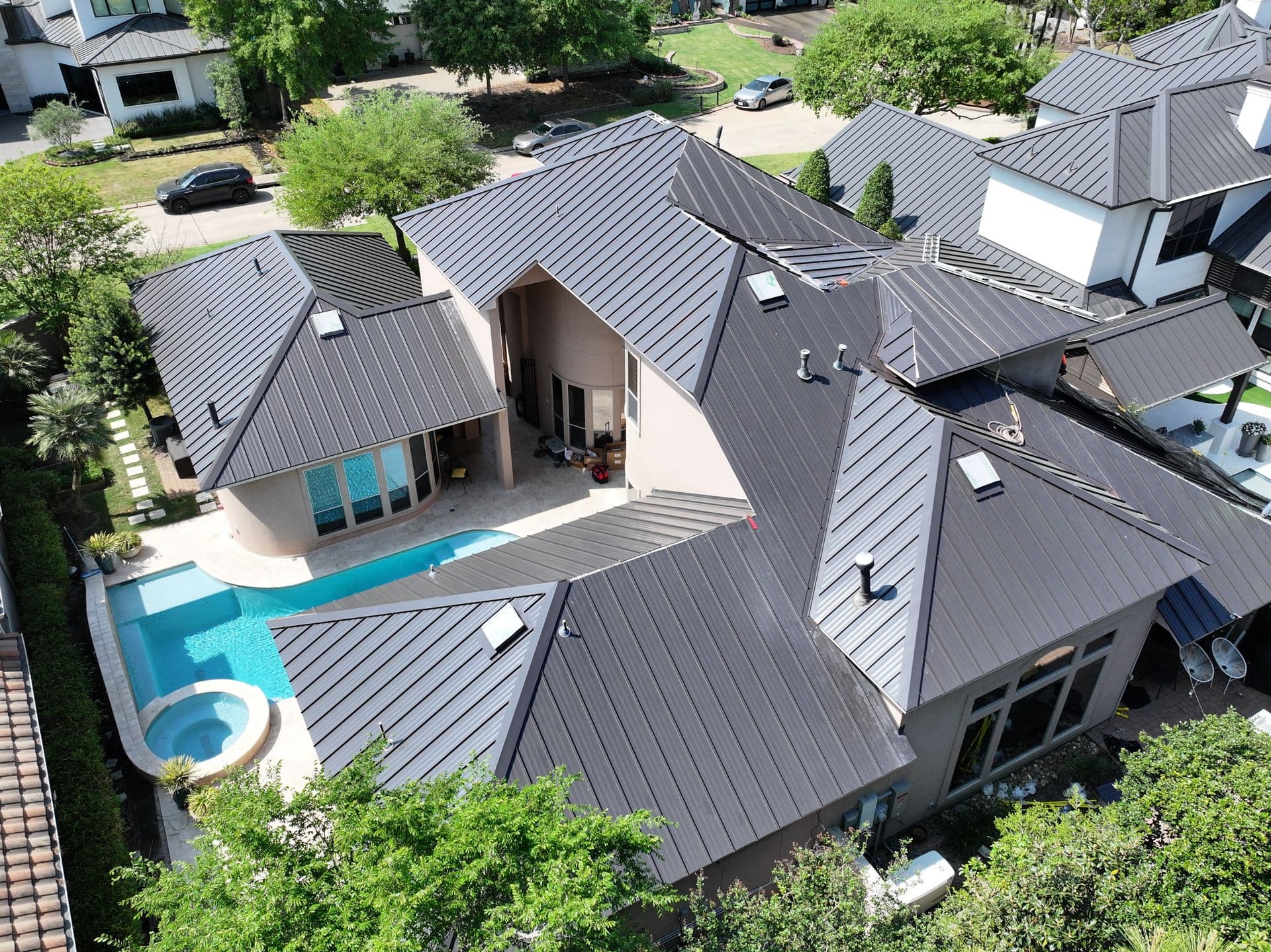 Standing Seam Metal · Custom Pool Home