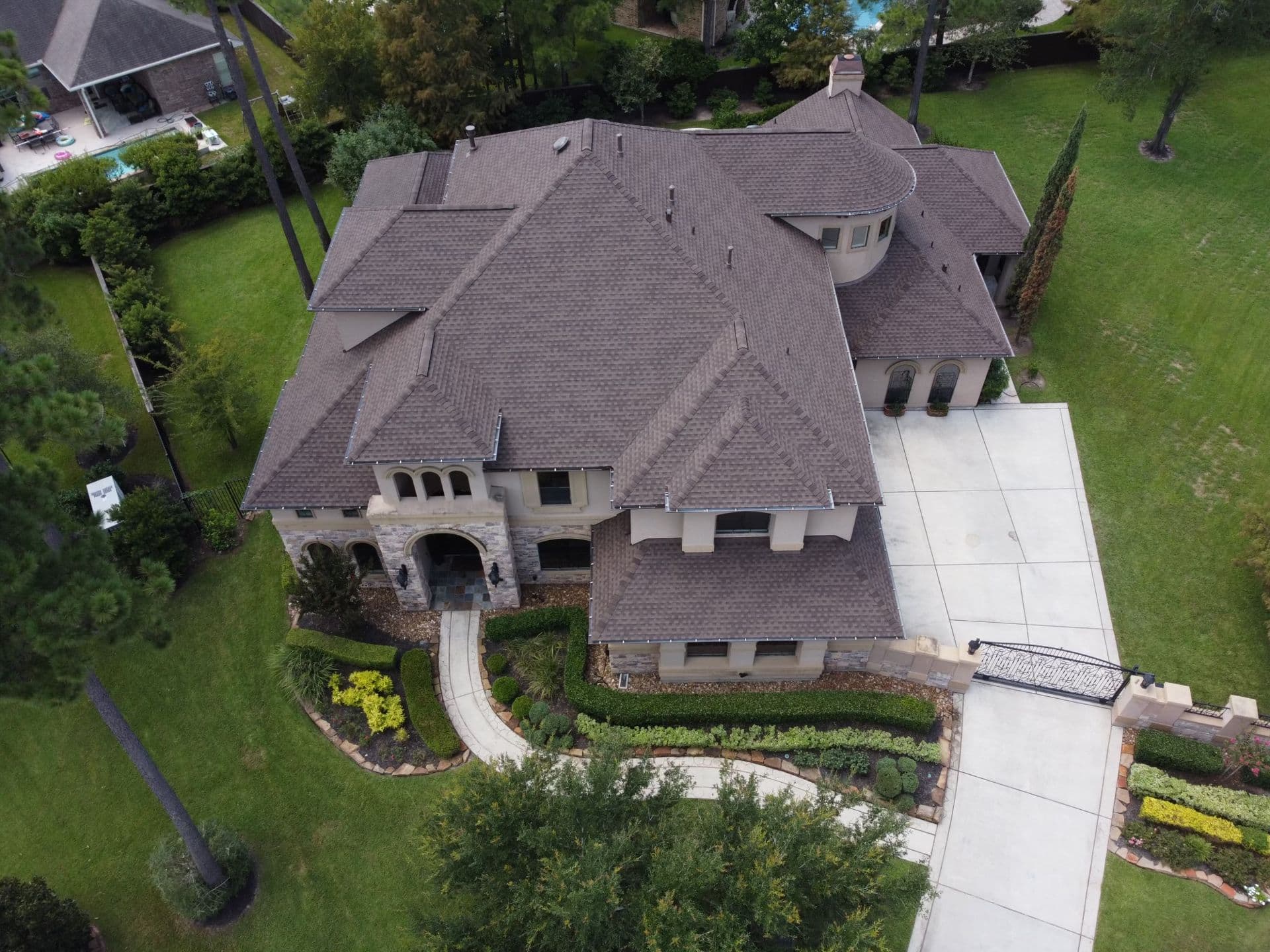 Completed Shingle Roof · Aerial