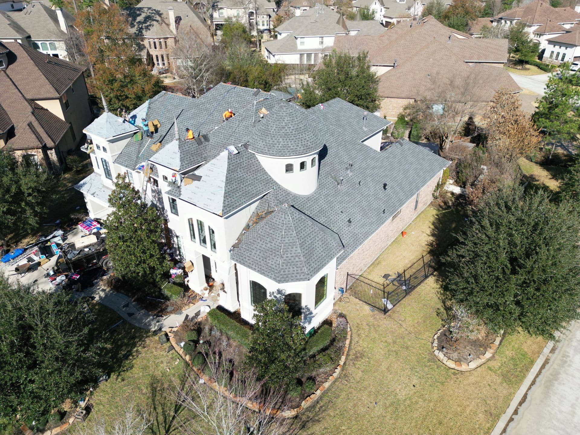 Estate Home Re-Roof · Aerial