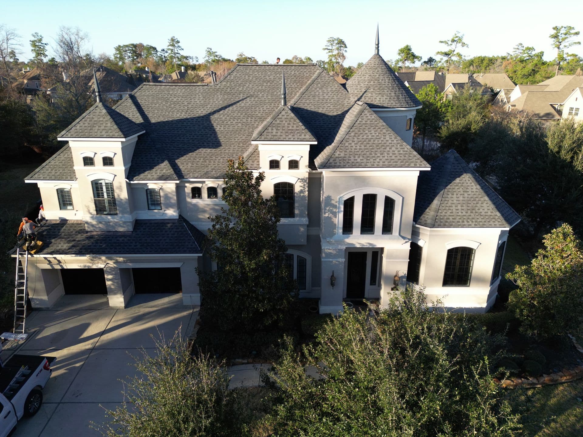 Estate Home Shingle Replacement · Aerial