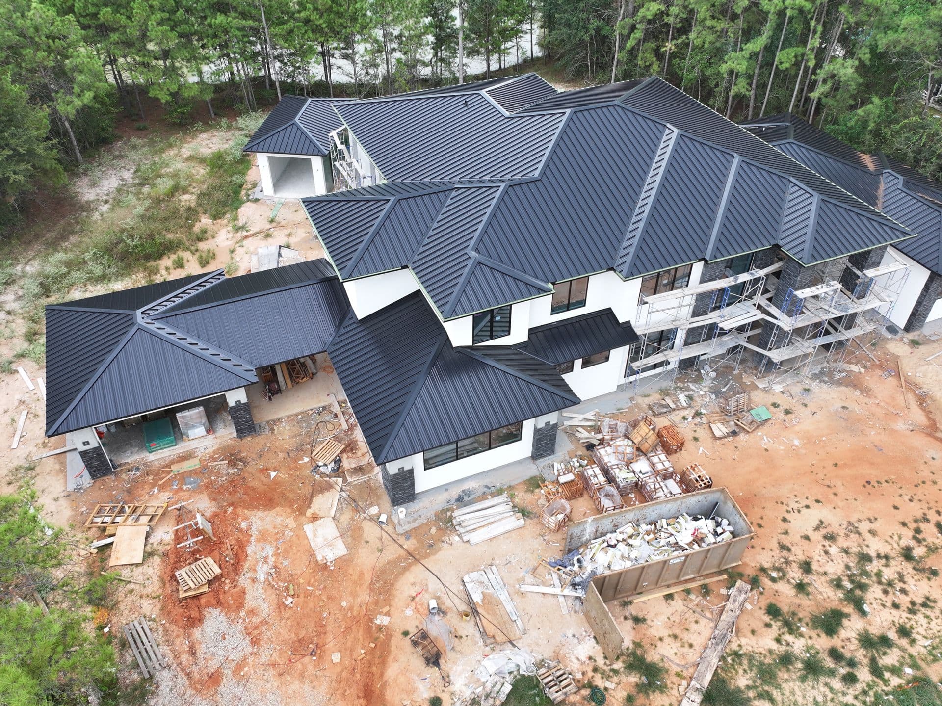 Standing Seam Metal · New Construction Aerial